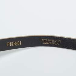 Pre Owned Oscar de la Renta Silver Patent Leather Crystal Embellished Belt M