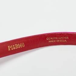 Pre Owned Oscar de la Renta Pink Satin Crystal Embellished Belt L