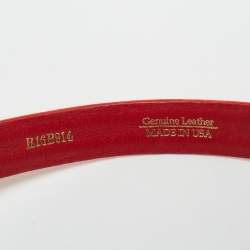 Pre Owned Oscar de la Renta Orange Satin Crystal Embellished Round Waist Belt M