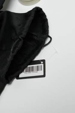 Pre Owned Oscar de la Renta Dark Blue Satin Crystal Embellished Bow Slim Belt L