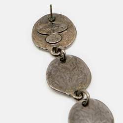 Pre Owned Oscar de la Renta Gunmetal Tone Drop Earrings