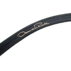 مملوكة مسبقًا Oscar de la Renta Grey Fabric and Leather Belt One Size