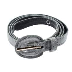 مملوكة مسبقًا Oscar de la Renta Grey Fabric and Leather Belt One Size