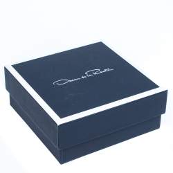 Pre Owned Oscar de la Renta Crystal Studded Ring Earrings & Necklace Set