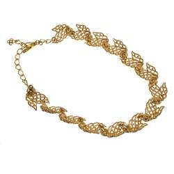 Pre Owned Oscar de la Renta Faux Pearl Gold Tone Necklace 