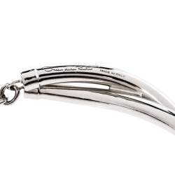 مملوكة مسبقًا Oscar de la Renta Silver Tone Modern Twist Necklace