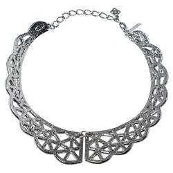 Pre Owned قلادة أوسكار دي لا رينتا بيب لون فضي زخرفة كريستال