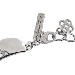 Pre Owned قلادة أوسكار دي لا رينتا بيب لون فضي زخرفة كريستال