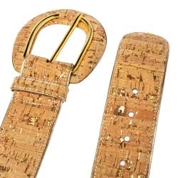 Pre Owned حزام خصر أوسكار دي لا رينتا جلد وفيلين بيج