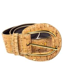 Pre Owned حزام خصر أوسكار دي لا رينتا جلد وفيلين بيج