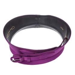 مملوكة مسبقًا Oscar de la Renta Purple Satin Waist Belt Large