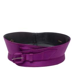 مملوكة مسبقًا Oscar de la Renta Purple Satin Waist Belt Large