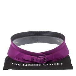 مملوكة مسبقًا Oscar de la Renta Purple Satin Waist Belt Large