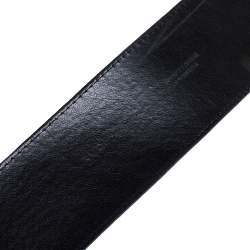 Pre Owned Oscar de la Renta Black Patent Leather Double Buckle Waist Belt M