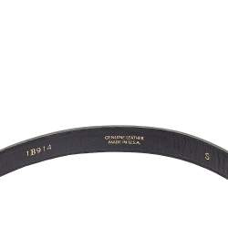 مملوكة مسبقًا Oscar de la Renta Silver Glossy Leather Narrow Belt 70CM