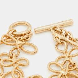 مملوكة مسبقًا Oscar de la Renta Gold Tone Knot Toggle Bracelet