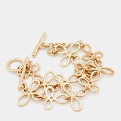 مملوكة مسبقًا Oscar de la Renta Gold Tone Knot Toggle Bracelet