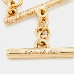 مملوكة مسبقًا Oscar de la Renta Gold Tone Knot Toggle Bracelet