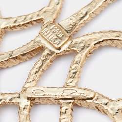 Pre Owned Oscar de la Renta Gold Tone Entangled Dangle Earrings