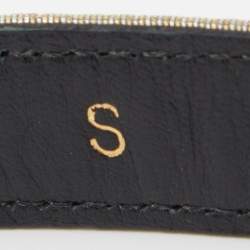 Pre Owned Oscar de la Renta Gold/Silver Lurex Fabric Floral Crystals Waist Belt S