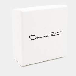Pre Owned Oscar de la Renta  Crystal Faux Pearl Gold Tone Earrings