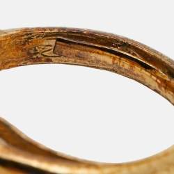 Pre Owned خاتم أوسكار دي لارينتا رزين أحمر وردة كوكتيل مقاس أوروبي 50.5