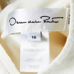 Pre Owned Oscar de la Renta Cream Wool Sleeveless Mini Dress XL