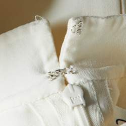 Pre Owned Oscar de la Renta Cream Wool Sleeveless Mini Dress XL