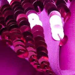 Oscar de la Renta Pink Sequin Strappy Short Dress M
