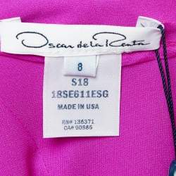 Oscar de la Renta Pink Sequin Strappy Short Dress M