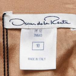 Pre Owned Oscar de la Renta Metallic Jacquard Short Sheath Dress L