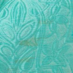 Oscar de la Renta Pink/Green Lace and Cotton Blend Sleeveless Gown S