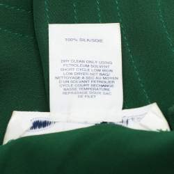 Pre Owned Oscar de la Renta Green Knit Silk Kaftan Dress S