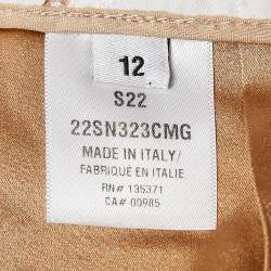 Pre Owned Oscar de la Renta White Magnolia Guipure Lace Palazzo Pants