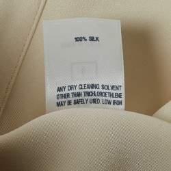 Pre Owned Oscar de la Renta Cream Silk Belted Sleeveless Blouse M