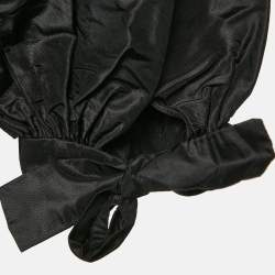 Oscar de la Renta Black Silk Draped Top