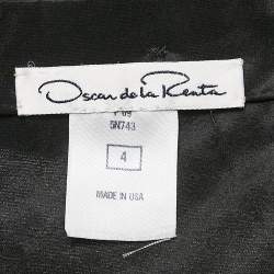 Oscar de la Renta Black Silk Draped Top
