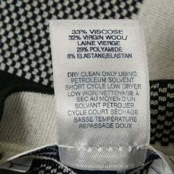 Pre Owned Oscar de la Renta Black/White Jacquard Knit Long Dress S