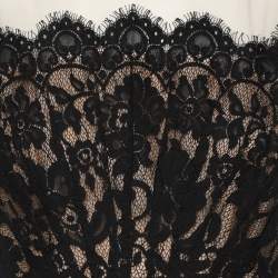 Pre Owned Oscar de la Renta Black Lace Mini Dress S