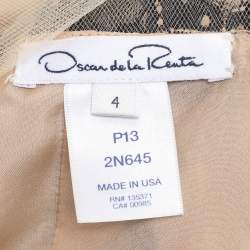 Pre Owned Oscar de la Renta Black Lace Mini Dress S