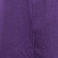 Oscar de la Renta Purple Wool Open Front Sleeveless Overcoat L