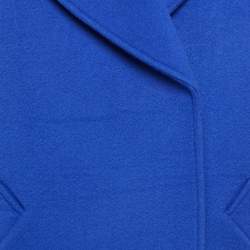 Oscar de la Renta Blue Felt Oversized Mid-Length Coat M