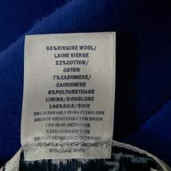 Oscar de la Renta Blue Felt Oversized Mid-Length Coat M