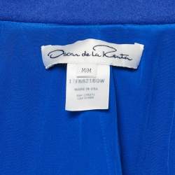 Oscar de la Renta Blue Felt Oversized Mid-Length Coat M