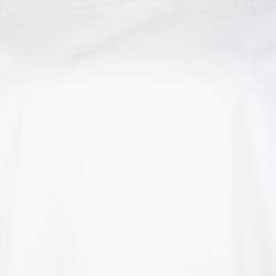 Pre Owned Oscar De La Renta Off White Cotton Puffed Sleeve Blouse XXXL