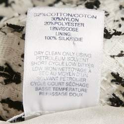 Pre Owned Oscar de la Renta White Tweed Cut-Out Scallop Short Dress M