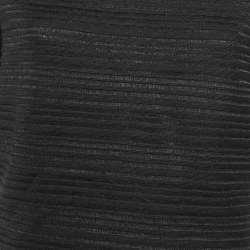 Pre Owned Oscar de la Renta Black Patterned Silk Blend Knit Short Dress XL