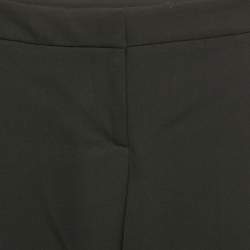 Pre Owned Oscar de la Renta Black Gabardine Wool Trousers XS