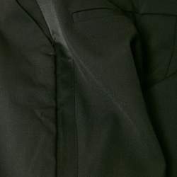 Pre Owned Oscar de la Renta Black Gabardine Wool Trousers XS