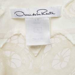 Pre Owned Oscar de la Renta Cream Lace Jacket S